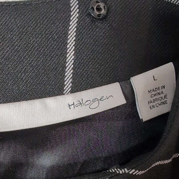 Halogen | Black and White Sheath Grid Patterned Midi Dress Size L - Picture 6 of 7